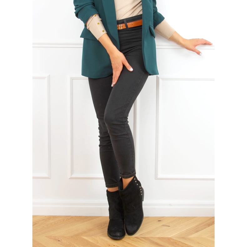 Cizme negre pe un toc ascuns D7719 Negru 2