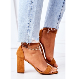 PS1 Sandale din piele de căprioară pe o cămilă Florence Bar maro 4