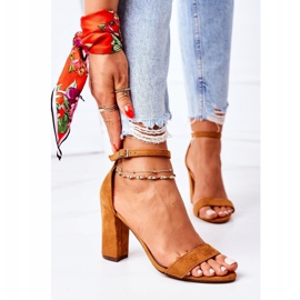 PS1 Sandale din piele de căprioară pe o cămilă Florence Bar maro 3