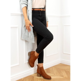 Cizme maro cu toc lat 9B1003 Kaki 2