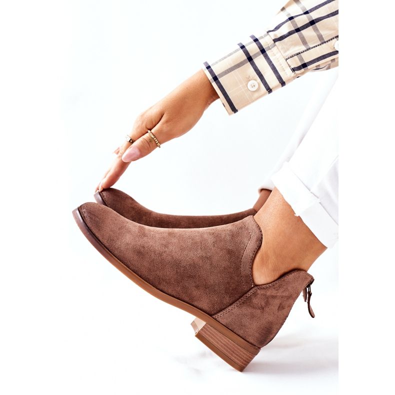 Vinceza Cizme de damă din piele de căprioară bej Joaliene 1