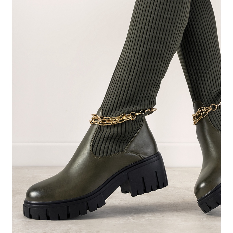 Cizme verzi cu partea superioară a șoseteului verde 1