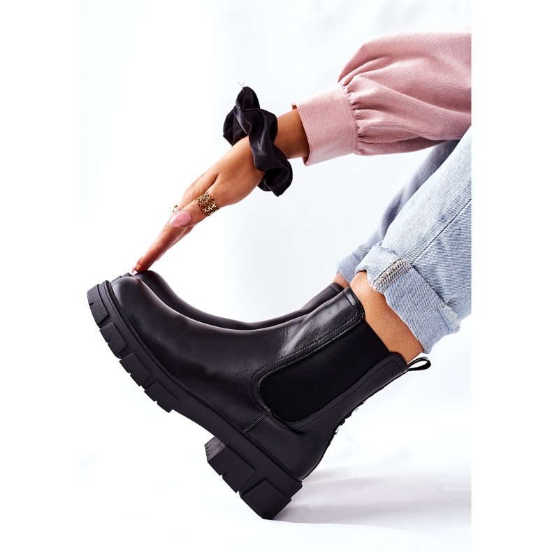 S.Barski Cizme negre calde pentru femei Cizme Jodhpur Ruletă negru 1