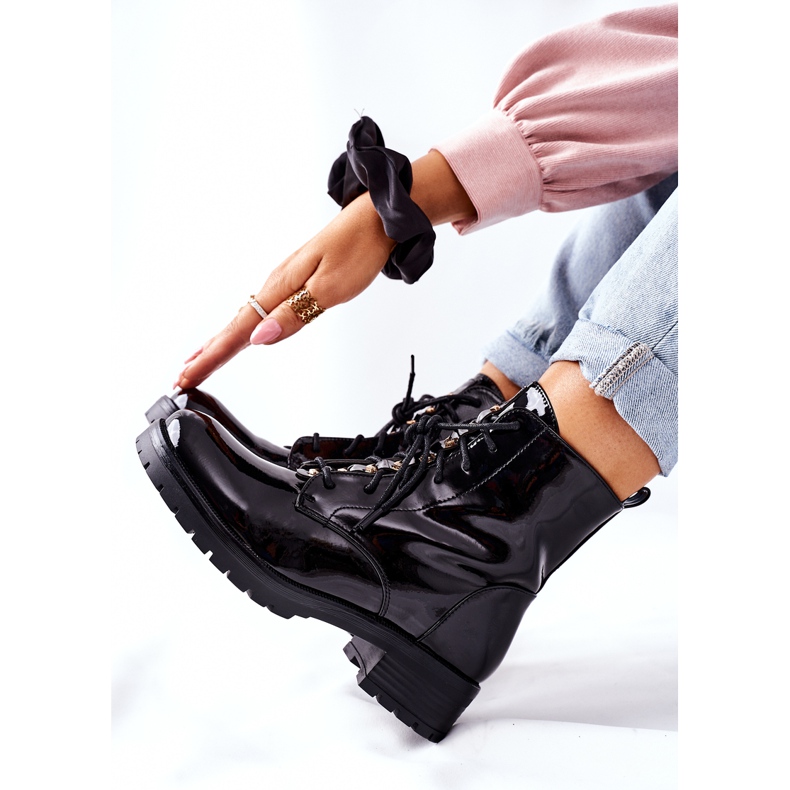 S.Barski Cizme de Damă Lacuit Negru Maniana 1