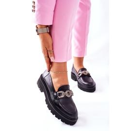 Mocasini dama Mocasini din piele negru Laura Messi 2383 2