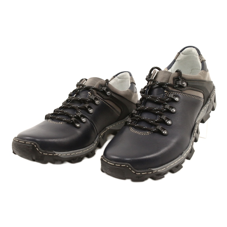 Bednarek Polish Shoes Încălțăminte de drumeție pentru bărbați din piele 116 albastru marin gri 2