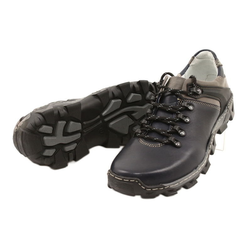 Bednarek Polish Shoes Încălțăminte de drumeție pentru bărbați din piele 116 albastru marin gri 3