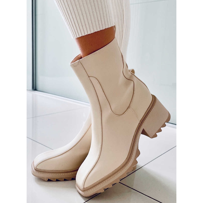 Cizme dama crem QT33P Bej 1