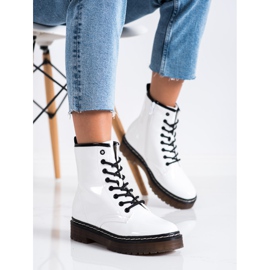 SHELOVET Cizme Muncitoare Albe Cu Blană 2