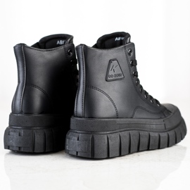 SHELOVET Adidași cu piele ecologică pe platformă negru 1