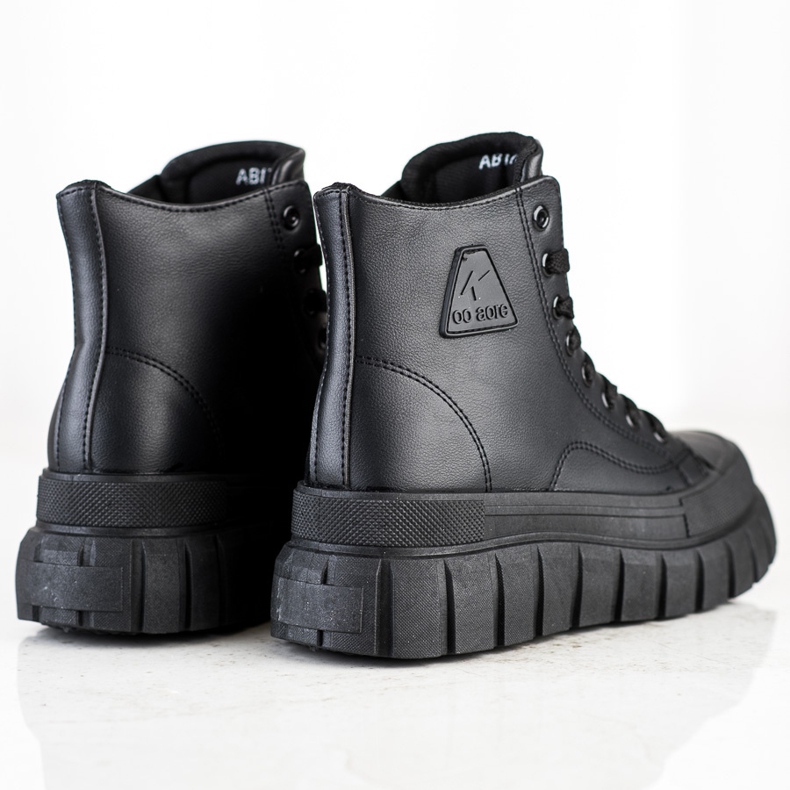 SHELOVET Adidași cu piele ecologică pe platformă negru 1