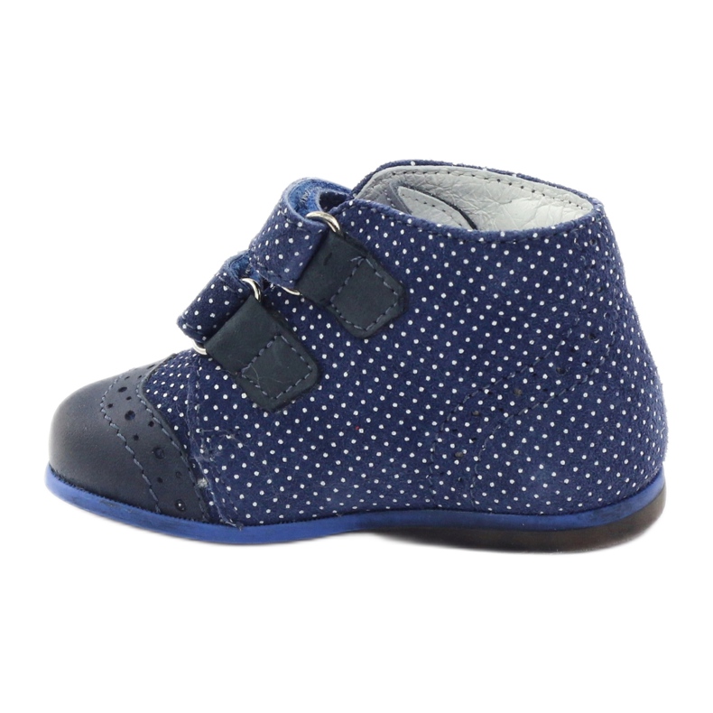 Cizme de piele pentru fete, albastru velcro dots hugotti 2