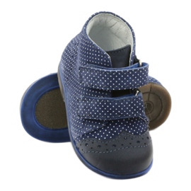 Cizme de piele pentru fete, albastru velcro dots hugotti 3