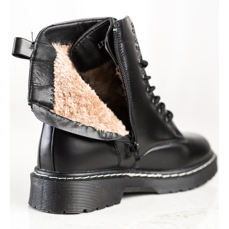 SHELOVET Cizme la modă cu dantelă negru 1