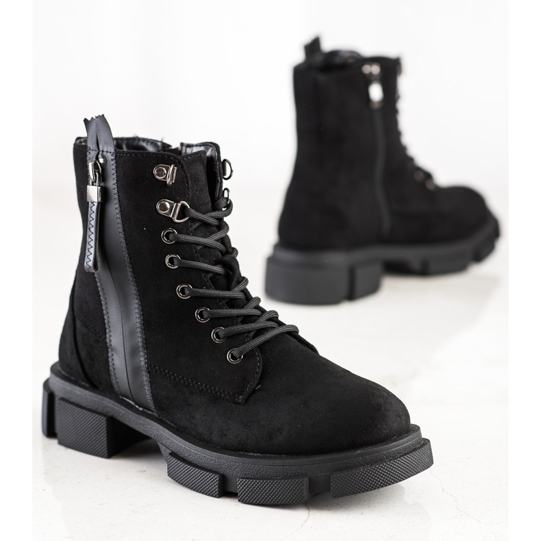 Cm Paris Trappers negri cu fermoar decorativ negru 1