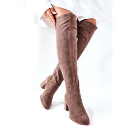 Cizme maro piele de căprioară Nicole 2582 1