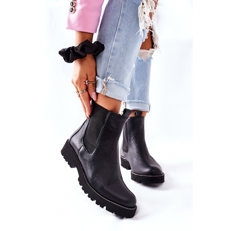 Cizme Chelsea negre Nicole 2672 negru 2