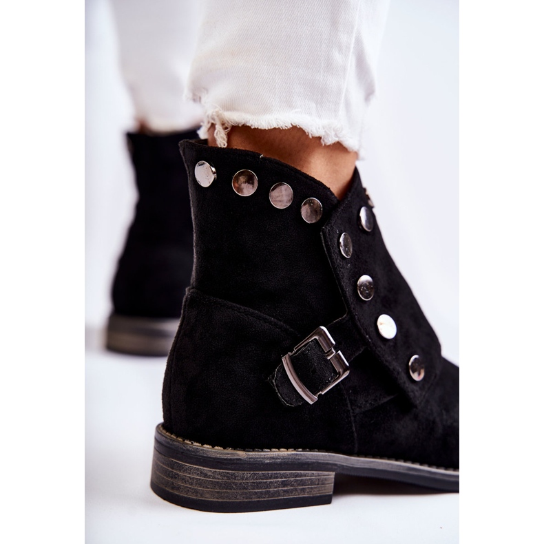 S.Barski Cizme de piele întoarsă pentru femei cu cataramă S. Barski Merk Black negru 2 S.Barski Cizme de piele întoarsă pentru femei cu cataramă S. Barski Merk Black negru 2