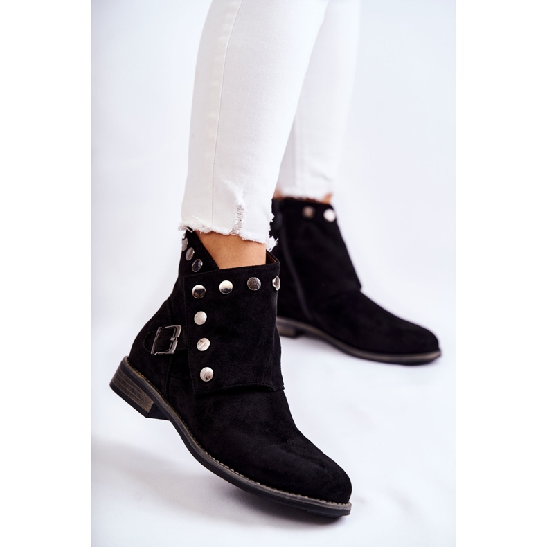 S.Barski Cizme de piele întoarsă pentru femei cu cataramă S. Barski Merk Black negru 1 S.Barski Cizme de piele întoarsă pentru femei cu cataramă S. Barski Merk Black negru 1