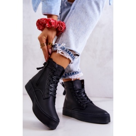 Adidași înalte pentru femei Big Star II274096 Negru 2