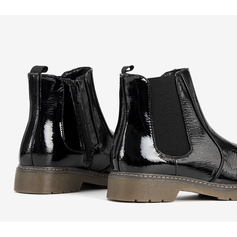 Cizme de damă neagră brevetate Losaria negru 1 Cizme de damă neagră brevetate Losaria negru 1