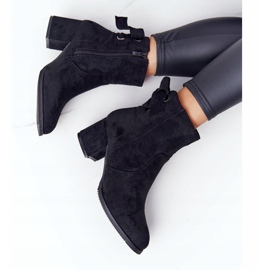 PJ1 Cizme negre calde pentru femei, cu toc Kayla negru 3