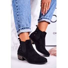 J. Star Cizme Chelsea clasice pentru femei Cizme Walker negre din piele de căprioară negru 1