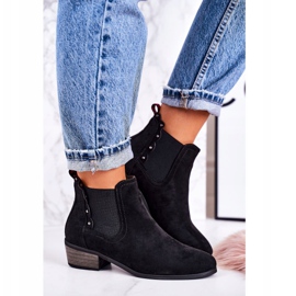 J. Star Cizme Chelsea clasice pentru femei Cizme Walker negre din piele de căprioară negru 2