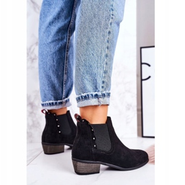 J. Star Cizme Chelsea clasice pentru femei Cizme Walker negre din piele de căprioară negru 4