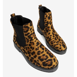 Cizme maro în model leopard Be Nice negru 3