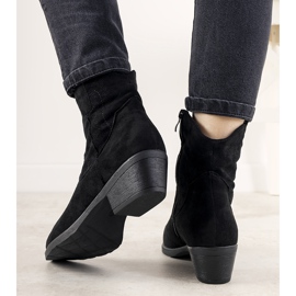 Cizme de damă negre cu accent de cowboy Tello Cruz negru 1 Cizme de damă negre cu accent de cowboy Tello Cruz negru 1