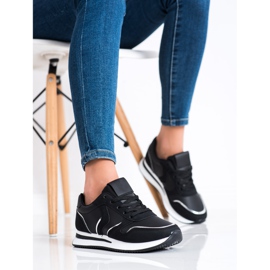 SHELOVET Pantofi sport din piele ecologică negru 1