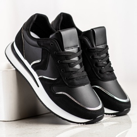 SHELOVET Pantofi sport din piele ecologică negru 2