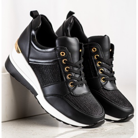 Diamantique Adidași negri cu pană negru 2