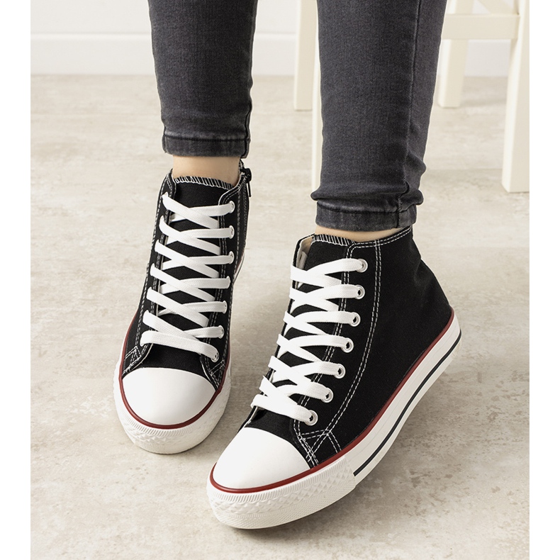 Adidași negri pentru gleznă Mediana negru 1