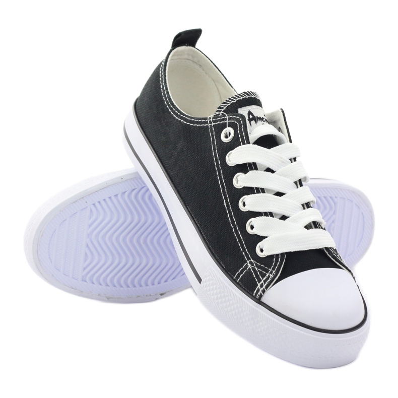 American Club Adidași negri clasici pantofi americani DSLN-01 negru 3 American Club Adidași negri clasici pantofi americani DSLN-01 negru 3