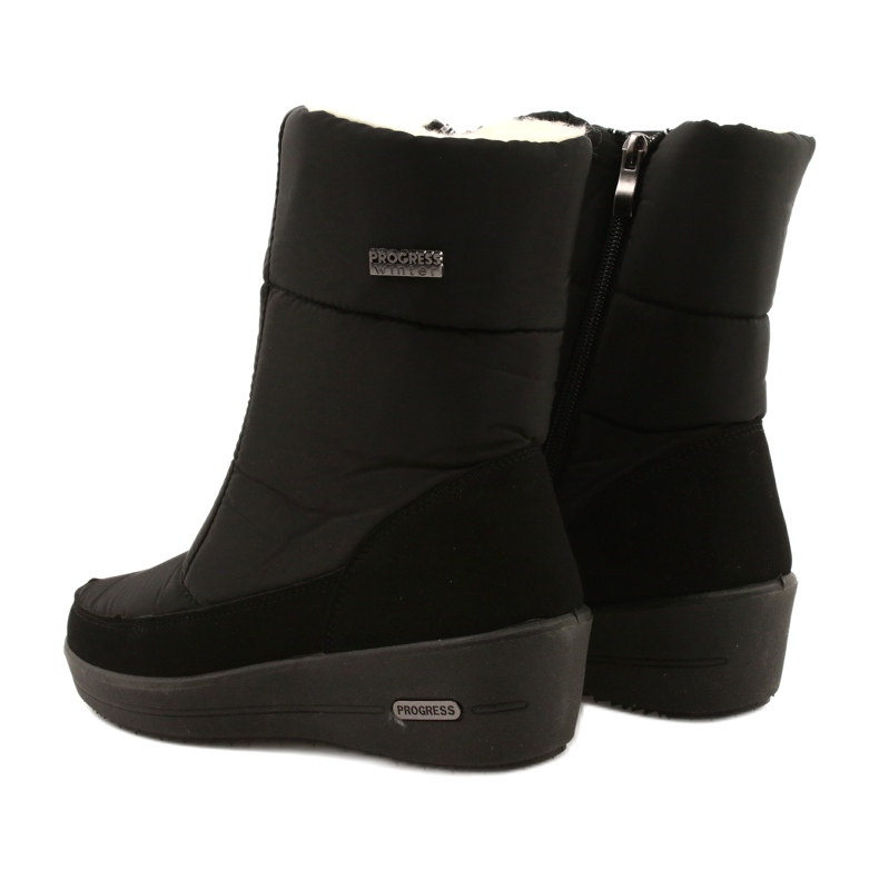 Progress Cizme de zăpadă ușoare pentru femei pe progresul de blană Progj-22-126 Negru 3