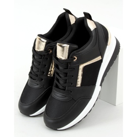 Negru AD-349 Pantofi sport negri cu pană 1 Negru AD-349 Pantofi sport negri cu pană 1