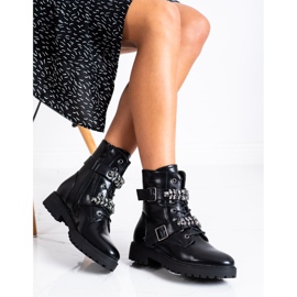 Bestelle Muncitori calzi cu cristale negru 1