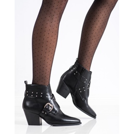 Lucky Shoes Cizme rock pe stâlp negru 1