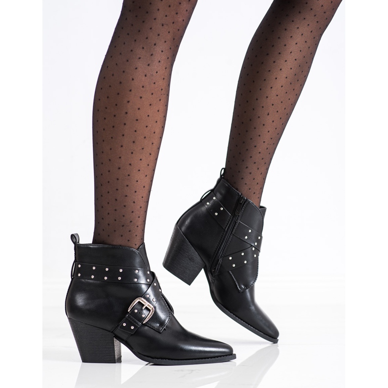 Lucky Shoes Cizme rock pe stâlp negru 1