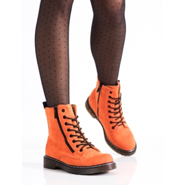 SHELOVET Trappere portocalii cu fermoar decorativ portocale 2