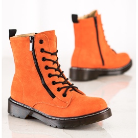 SHELOVET Trappere portocalii cu fermoar decorativ portocale 1