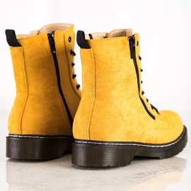 SHELOVET Trappere galbene cu fermoar decorativ 1