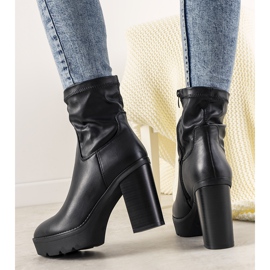 Ghete negre din material elastic de calitate negru 1
