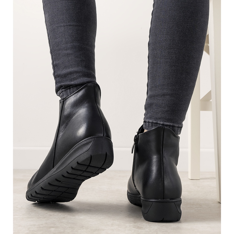 Cizme plate Garrido negre netede negru 2