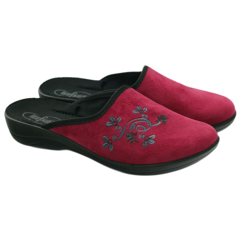 Pantofi de damă Befado 552D004 papuci bordeaux roșu multicolor 4