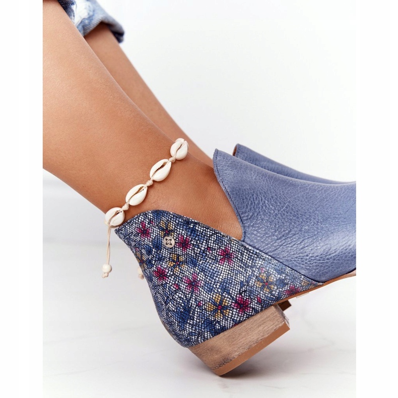 Cizme Maciejka din piele Albastru maro cu flori 04091-64 5 Cizme Maciejka din piele Albastru maro cu flori 04091-64 5