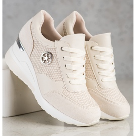 SHELOVET Adidași ușori cu pană bej 2