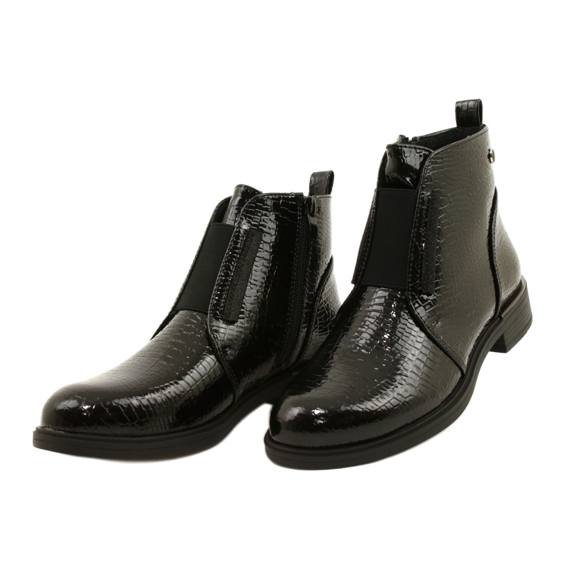 Botine patentate cu model animal Sergio Leone BT400 Black negru 5